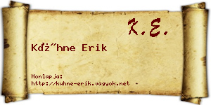 Kühne Erik névjegykártya